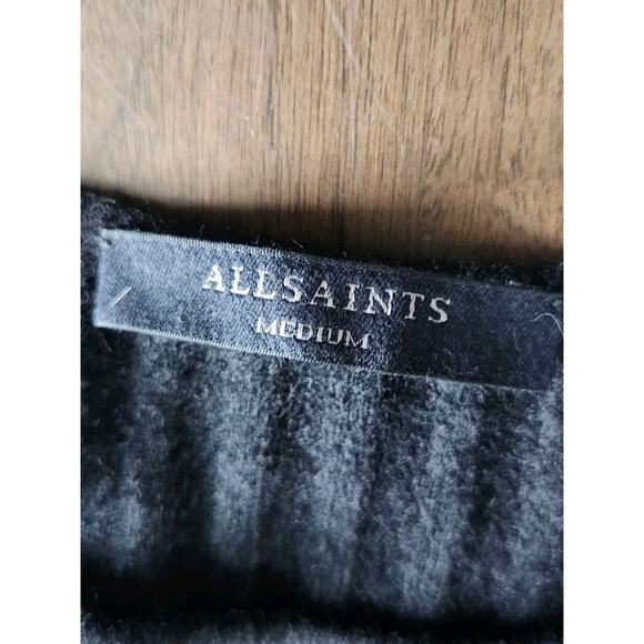 All Saints Alpaca Blend Margot Black Ribbed Sweater Midi Dredd size Medium EUC - Picture 4 of 8